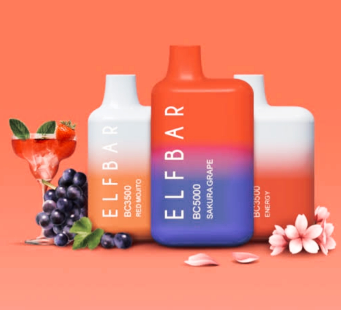 ELF BAR (5000 puffs) Strawberry Mango Disposable kit